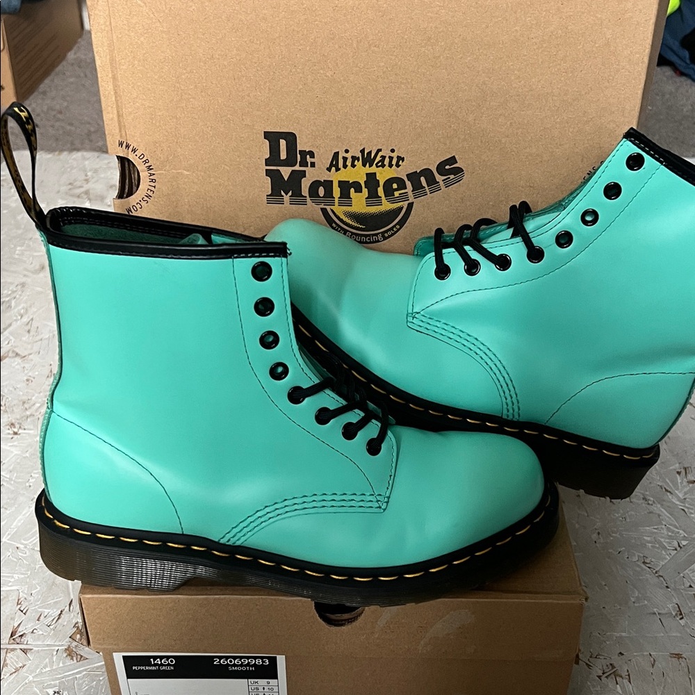Dr. Martens Peppermint Green Lace-Up Boots